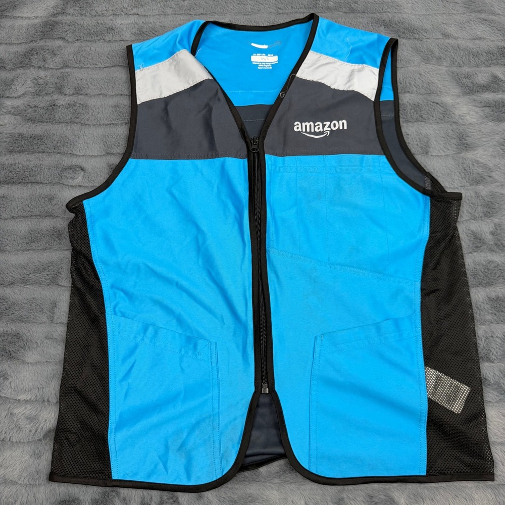 Amazon Delivery Driver Uniform Vest Blue Grey Luly Yang XS/S AFV0 Reflective